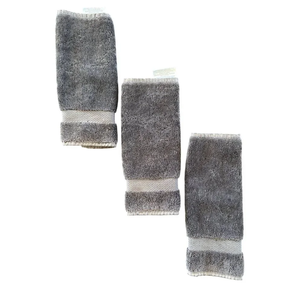 Restoration Hardware Turkish Cotton Ash Brown Wash Cloths Set Of Three
